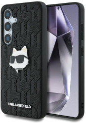 Husa Samsung Galaxy S25 Plus - Karl Lagerfeld Hardcase Monogram Leather KLHCS25MPGKLCHPK - Choupette Head Pin 