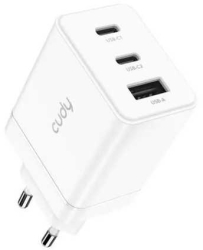 Incarcator retea Cudy CH67 2x USB-C PD CH67 EU V1.0 1x QC 18W GaN alb 
