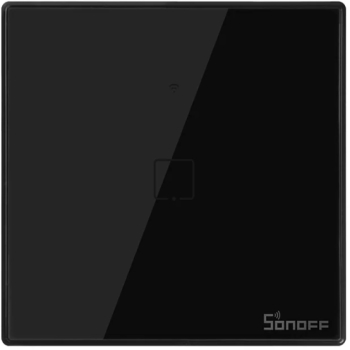 Intrerupator simplu cu touch Sonoff T3EU1C sticla Negru - RESIGILAT