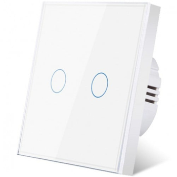 Intrerupator touch iUni 2F Sticla Securizata LED 