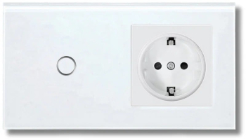 Intrerupator touch si Priza Rama sticla securizata iUni 1Y LED