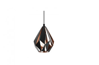 Lampa cu suspendare retro din otel negru si cupru - RESIGILAT 