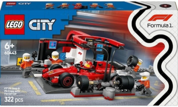 LEGO® City - Boxa si mecanici F1® cu masina Ferrari 60443 322 piese 