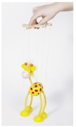 Marioneta girafa de lemn 27 cm 3 ani+ Goki 