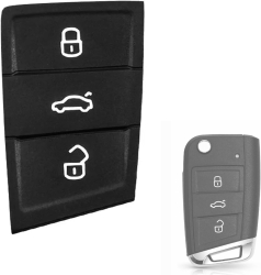 Membrana Cauciuc Butoane Cheie Auto VW Golf 7 Polo Seat Leon Ibiza Ateca Skoda Kodiaq Karoq Fabia &ndash Pad Cheie 3 Butoane Compati 