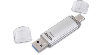 Memorie USB 128 GB Hama cu USB 3.0 USB 3.1 de tip C argintiu - RESIGILAT
