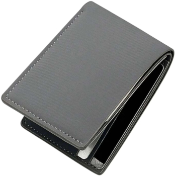 Mini Portofel compact pentru Barbati ultra-subtire casual piele PU Gri 