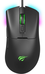 Mouse cu Fir pentru Gaming 800/1600/3200/6400/8000/12000 DPI 1.6m 5V - Havit MS966 - Black 