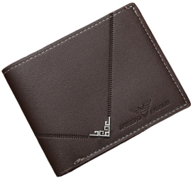 Portofel din Piele pentru Barbati Jiangbao Fashion Maro Inchis 