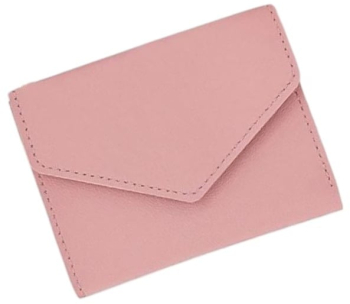 Portofel mini tip plic minimalist si compact pentru femei piele PU elegant si practic - Roz 
