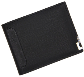 Portofel multifunctional cu suport de carduri detasabil Negru 
