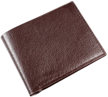 Portofel simplu minimalist si compact bifold pentru barbati piele PU Maro 