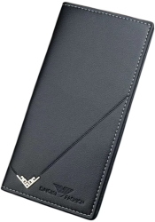 Portofel vertical unisex bifold din piele PU elegant si practic 