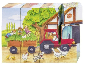 Puzzle Cuburi Anotimpuri La Ferma Copii 3 Ani+ Goki Carboysafety 