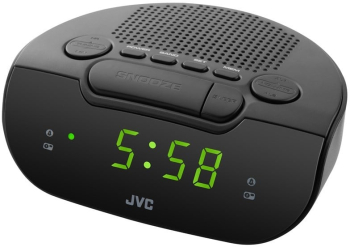 Radio cu ceas JVC RA-E111B tuner digital FM/AM alarma duala Sleep Snooze negru 