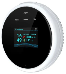 Senzor detector de gaz Wi-Fi pentru detectare scurgere de gaze Smart Control Display LCD Semnal luminos si acustic Culoare Alb 