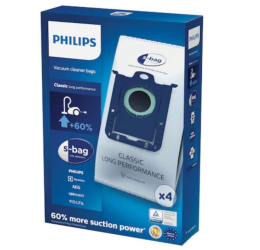 Set 4 saci aspirator PHILIPS S-Bag Classic Long Performance FC802103 
