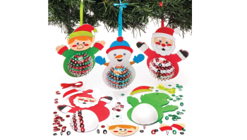 Set de decoratiuni cu paiete de Craciun Baker Ross pentru copii 3 bucati - RESIGILAT 