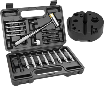 Set de perforare perforatoare de metal si plastic incluse pentru reparatii mecanice diverse ciocan 21 de piese 