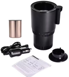 Suport de Pahar Auto Inteligent 2-in-1 pentru Incalzire si Racire Suport de Pahar cu Afisaj LED al Temperaturii Control Tactil Mentine Ba