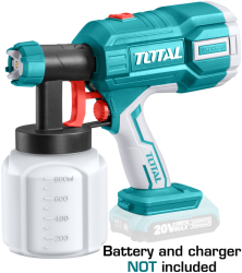 Total - Pistol De Vopsit - 800ml - Li-ion - 20v nu Include Acumulator Si Incarcator 