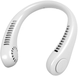Ventilator portabil pentru gat Arrango 3 trepte de viteza acumulatori Pliabil incarcare USB Alb