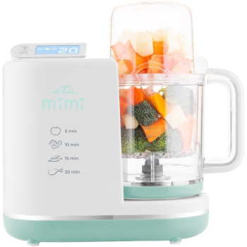 Aparat de gatit cu aburi pentru bebelusi 6 in 1 ETA MIMI 4306 90000 700 W 2 trepte de viteza 0.9 litri tritan fara BPA LCD 