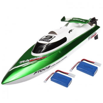 Barca cu telecomanda si 2 acumulatori iUni FT009i Top Speed Racing Flipped Boat Verde