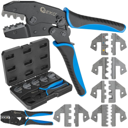Cleste pentru sertizare mufe si conectori set 5 matrite Geko G01769 