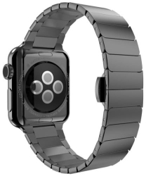 Curea iUni compatibila cu Apple Watch Ultra/SE/8/7/6/5/4/3/2/1 38mm Link Bracelet Otel Inoxidabil Black 