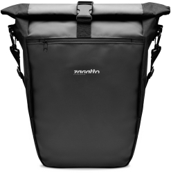 Geanta portbagaj bicicleta Zagatto R Neagra 29L 32x16x45 cm Impermeabila Cu elemnete reflectorizante Spatioasa Bretea de umar detas 