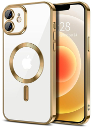 Husa pentru iPhone 12 - Techsuit Luxury Crystal MagSafe - Gold 