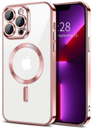 Husa pentru iPhone 13 Pro - Techsuit Luxury Crystal MagSafe - Pink 
