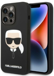 Husa pentru iPhone 14 Pro - Karl Lagerfeld Silicone MagSafe KLHMP14LSLKHBK - Karls Head 