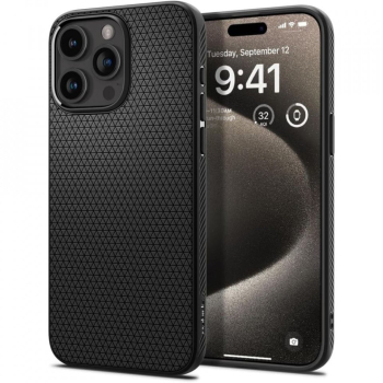 Husa pentru iPhone 15 Pro Max - Spigen Liquid Air - Matte Black 