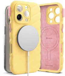 Husa pentru iPhone 16 Pro - Macaron Silicone MagSafe - Yellow 