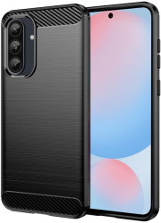 Husa pentru Samsung Galaxy A56 5G - Techsuit Carbon Silicone - Black 