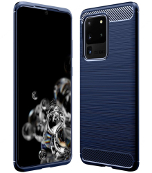 Husa pentru Samsung Galaxy S20 Ultra 4G / S20 Ultra 5G - Techsuit Carbon Silicone - Blue 