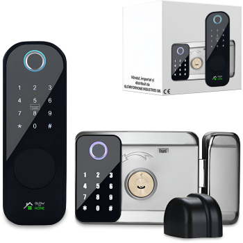 Incuietoare inteligenta pentru usa de interior/exterior GlowforHome amprenta PIN wireless Cheie Card deschizator de siguranta USB Ya