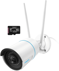 Pachet camera de supraveghere cu Card MicroSD 64 GB Reolink RLC 510WA WIFI rezolutie de 5MP Super HD 