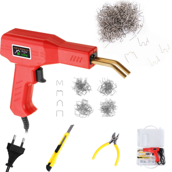 Pachet Trusa Aparat sudat plastic + 500 capse de tip S GlowforHome Pistol Profesional pentru lipit/sudat plastic kit pentru repararea fis 