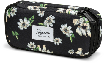 Penar scolar pentru fete Zagatto Negru cu imprimeu floral 22x10x6 cm Cu 2 compartimente Usor si practic ZG880 