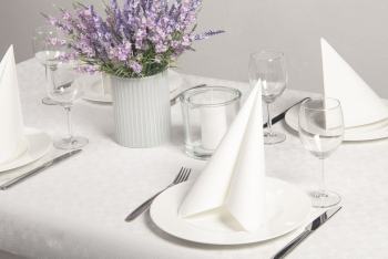 Servetele de masa festive Linclass-Light - White albe / 40 x 40 cm / 50 buc 