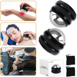 Set 2 sfere de Masaj rece si cald GlowforHome Ameliorarea Durerilor Pentru Recuperare Rapida relaxare corporala Negru/Argintiu 