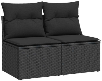 Set Canapea Mobilier de Gradina sau Terasa din Poliratan 2 Piese Perne Incluse 