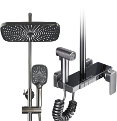 Set Coloana Dus GlowforHome montare pe perete 4 moduri de picurare dus fix tip ploaie dus mobil de mana design modern functie bideu i 