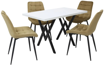 Set masa fixa Arta Alba cu 4 scaune Onix Bej 