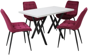 Set masa fixa Arta Alba cu 4 scaune Onix Bordo 