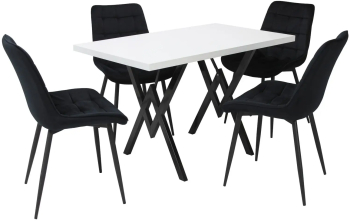Set masa fixa Arta Alba cu 4 scaune Onix Negru 