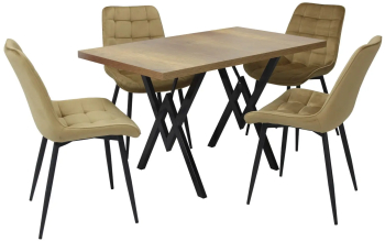 Set masa fixa Arta Nuc cu 4 scaune Onix Bej 